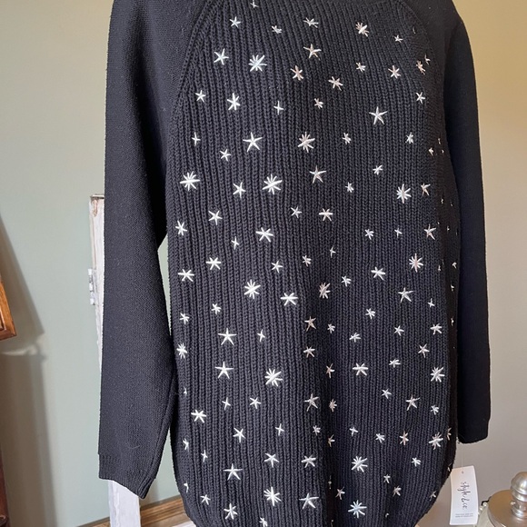 STYLE & Co NORTHERN LIGHTS BLACK SWEATER SIZE LARGE - Picture 2 of 9